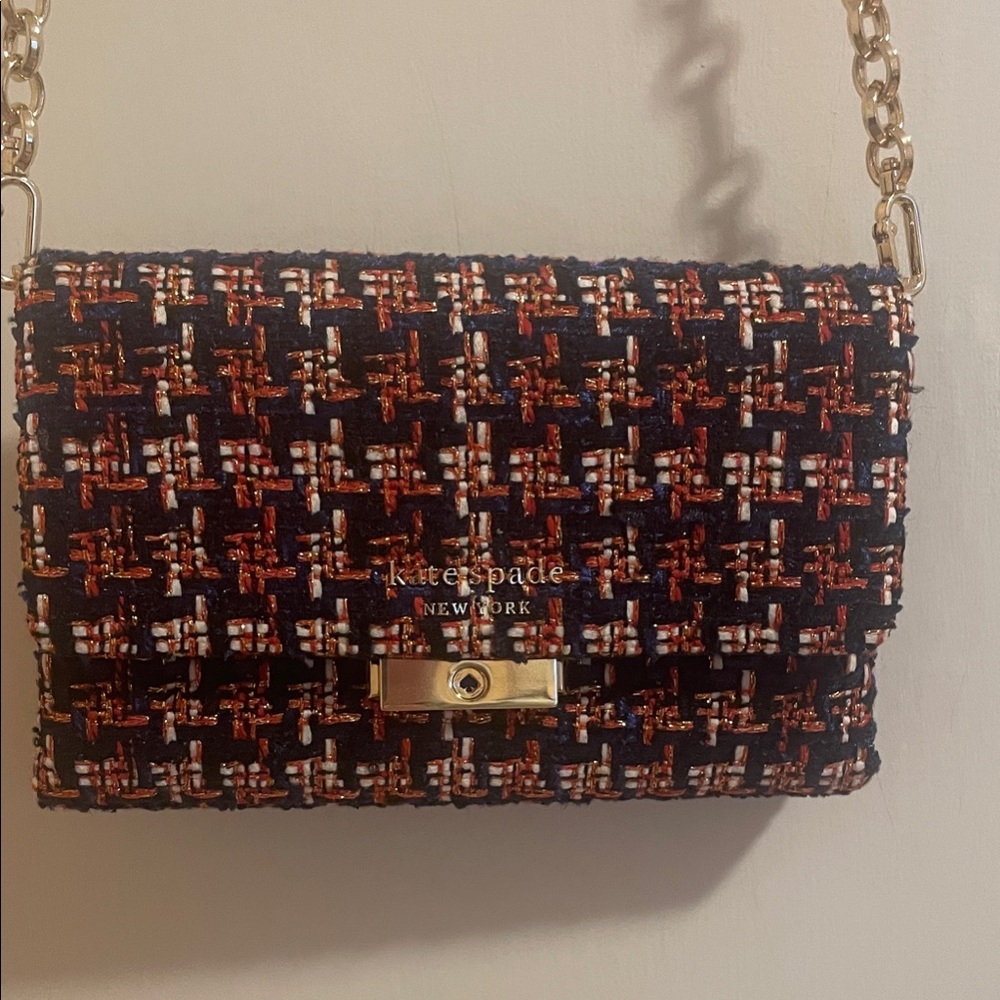 kate spade Navy and Red Tweed Crossbody Bag
